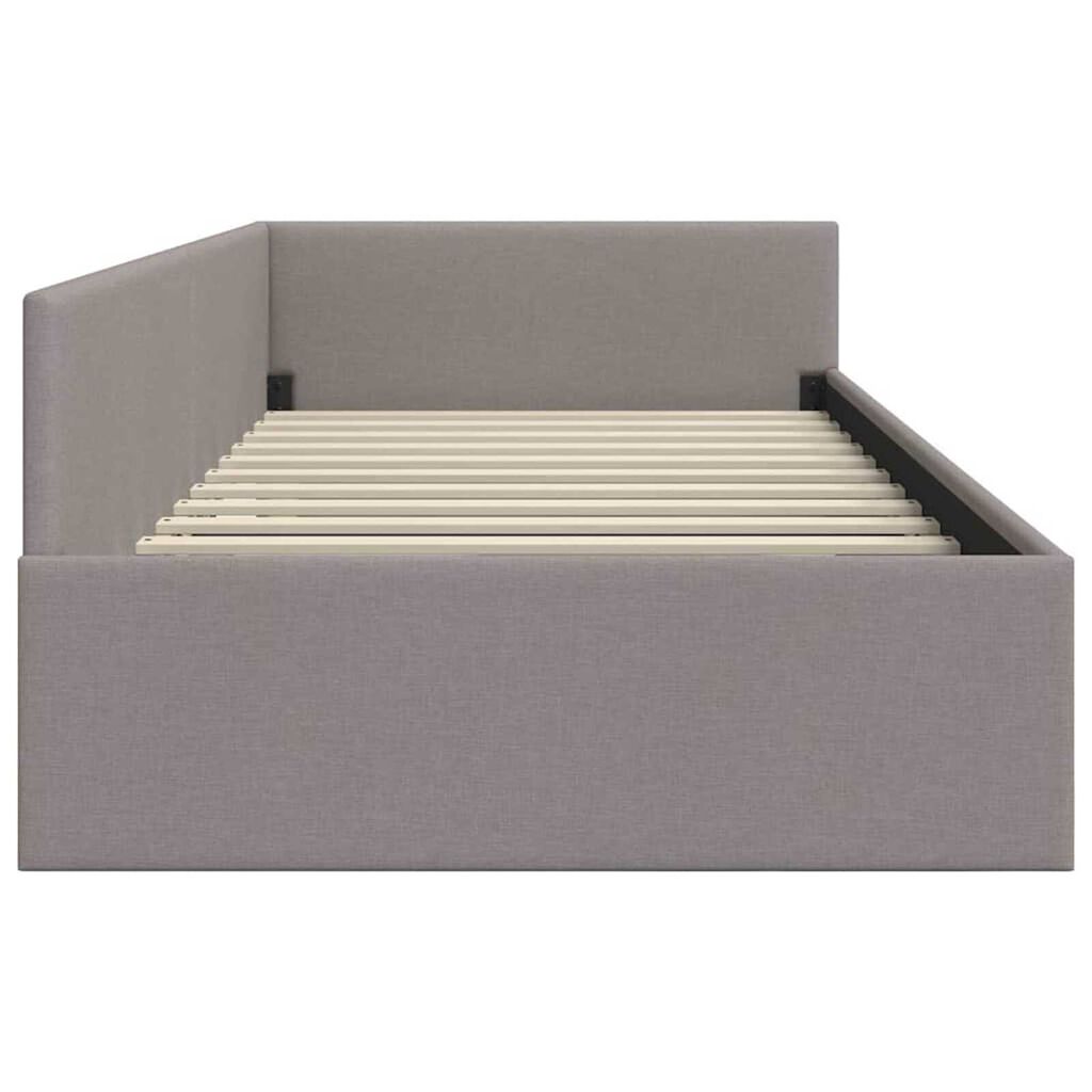 vidaXL Κρεβάτι Γωνίας Taupe 90 x 200 cm Ύφασμα και Έργο ξύλου