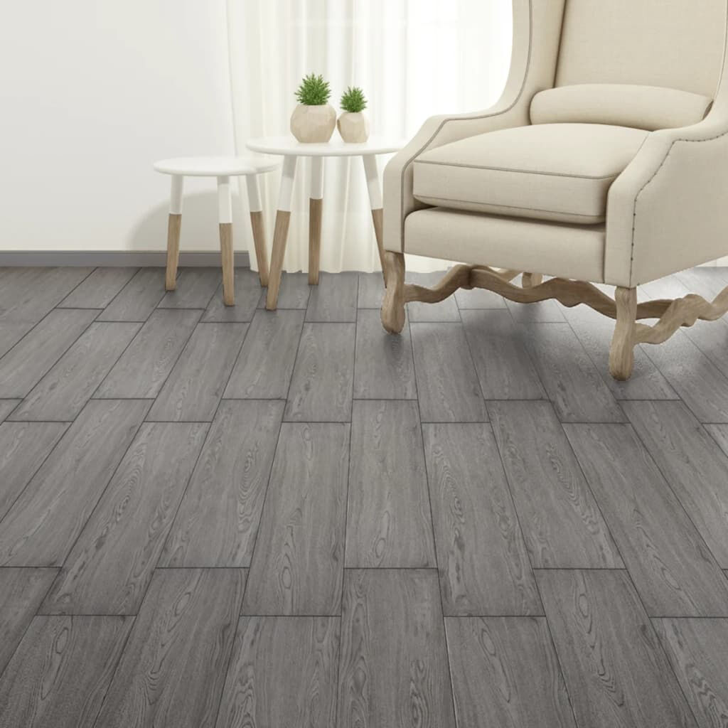 vidaXL Δάπεδο Αυτοκόλλητο Σκούρο Γκρι 5,02 μ² / 2 χιλ. από PVC