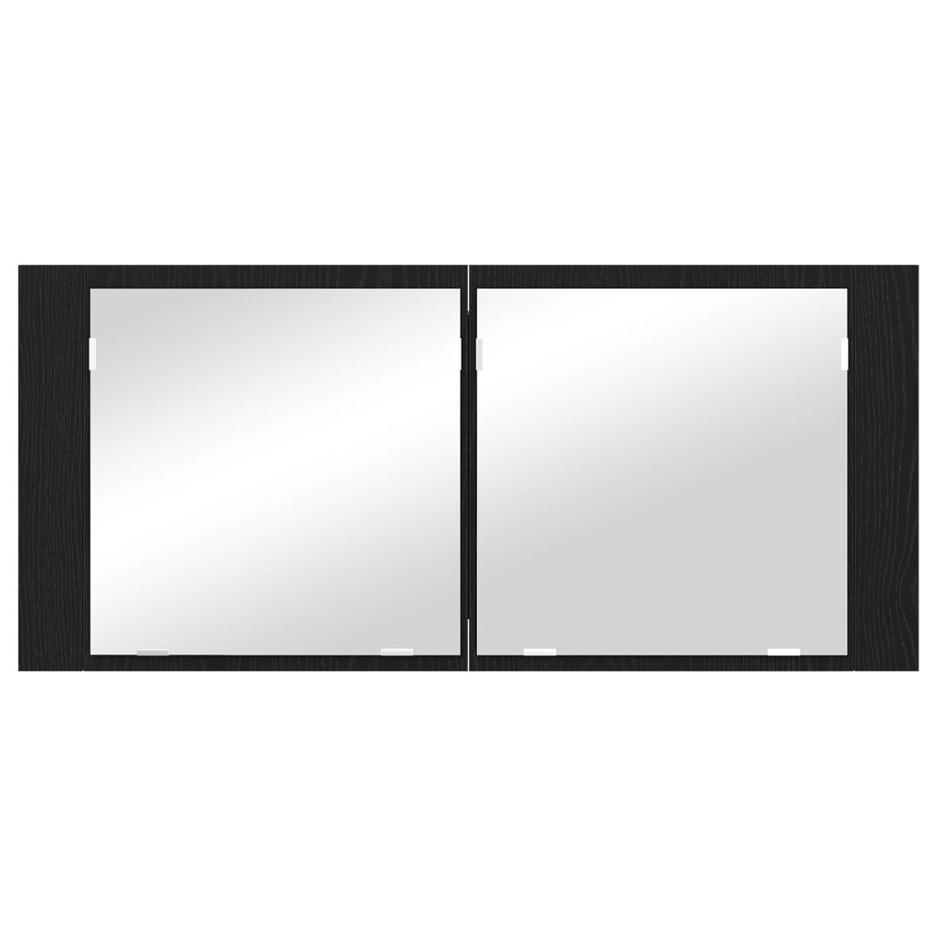 vidaXL ντουλάπα καθρέφτη μαύρης βελανιδιάς 100x12x45 εκ.