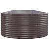 vidaXL Ζαρντινιέρα Καφέ 584x140x68εκ Ατσάλι με Ηλεκτρ. Βαφή Πούδρας