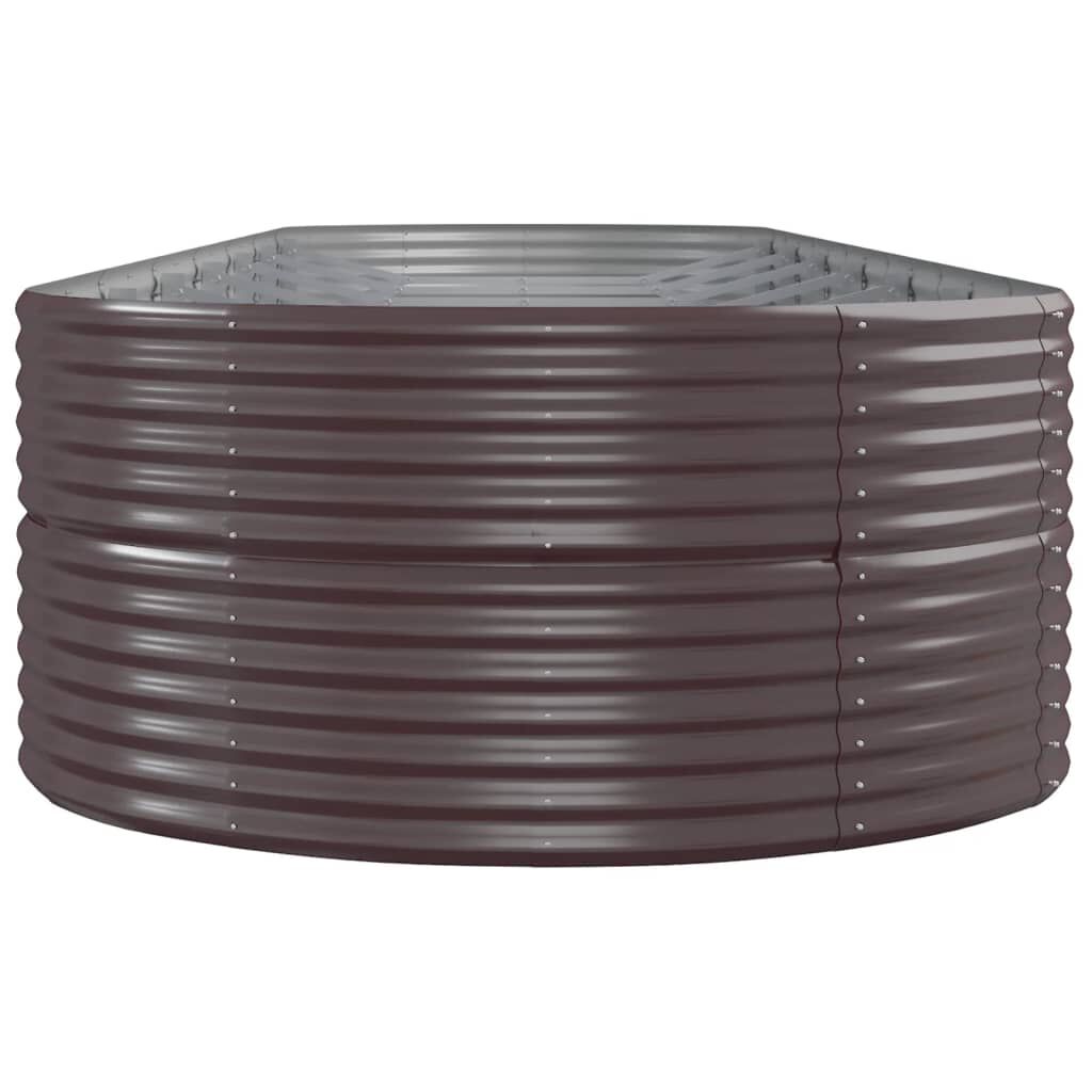 vidaXL Ζαρντινιέρα Καφέ 584x140x68εκ Ατσάλι με Ηλεκτρ. Βαφή Πούδρας
