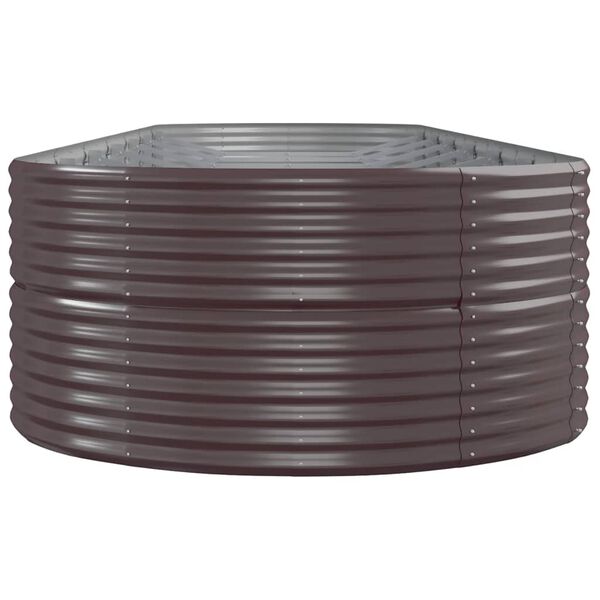 vidaXL Ζαρντινιέρα Καφέ 584x140x68εκ Ατσάλι με Ηλεκτρ. Βαφή Πούδρας