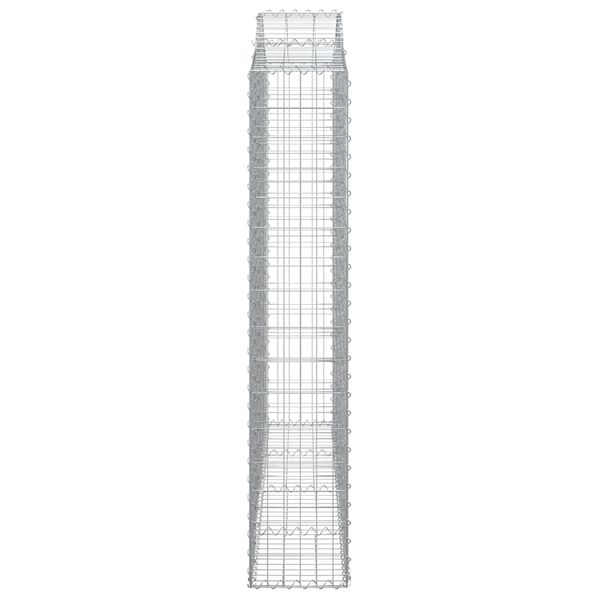vidaXL Συρματοκιβώτια Τοξωτά 4 τεμ. 200x30x160/180 εκ. Γαλβαν. Ατσάλι