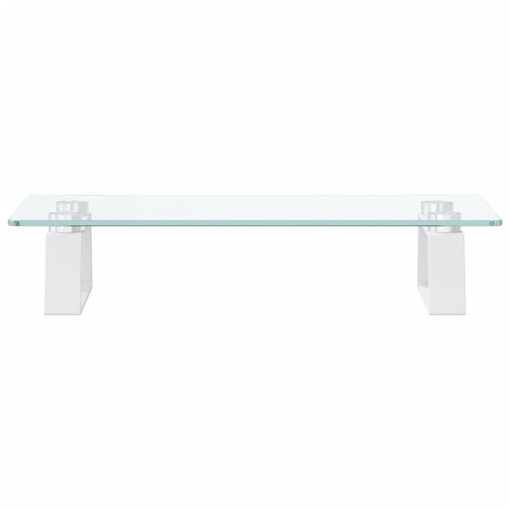 vidaXL Βάση Οθόνης Λευκή 40 x 20 x 8 εκ. από Ψημένο Γυαλί και Μέταλλο
