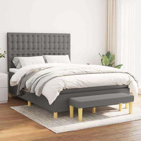 vidaXL &Kappa;&rho;&epsilon;&beta;ά&tau;&iota; Boxspring &mu;&epsilon; &Sigma;&tau;&rho;ώ&mu;&alpha; &Sigma;&kappa;&omicron;ύ&rho;&omicron; &Gamma;&kappa;&rho;&iota; 140x200 &epsilon;&kappa; &Upsilon;&phi;&alpha;&sigma;&mu;ά&tau;&iota;&nu;&omicron;