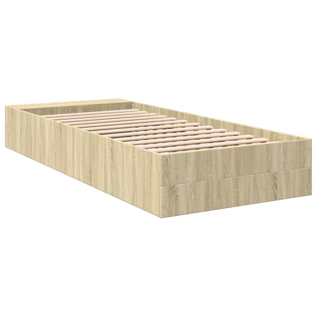 vidaXL Πλαίσιο Κρεβατιού Sonoma Δρυς 90x200 εκ. Επεξεργασμένο Ξύλο