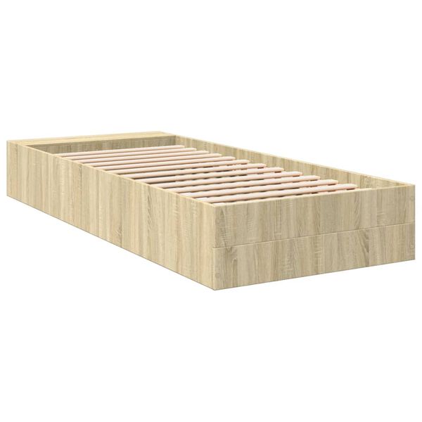vidaXL Πλαίσιο Κρεβατιού Sonoma Δρυς 90x200 εκ. Επεξεργασμένο Ξύλο