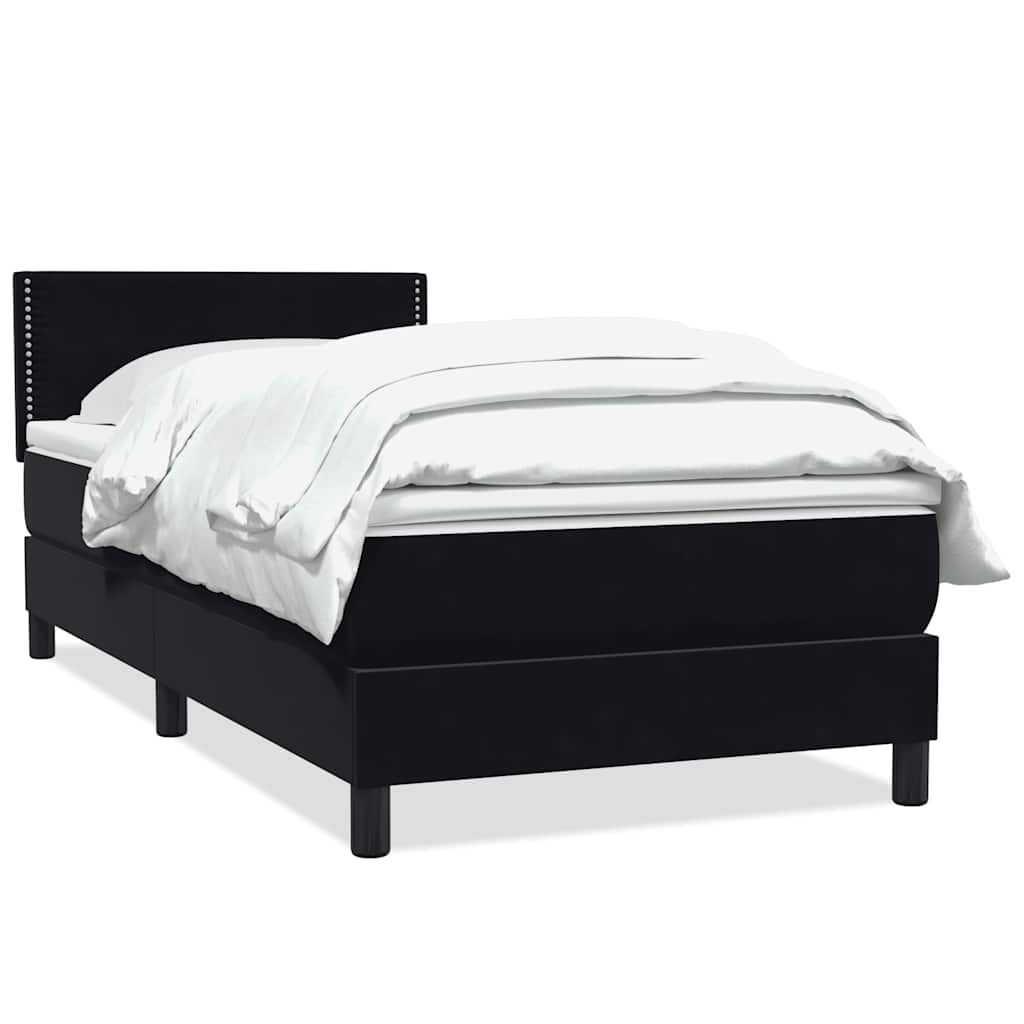 vidaXL Box Spring Κρεβάτι με στρώμα Μαύρο 80x210 εκ. Βελούδινο