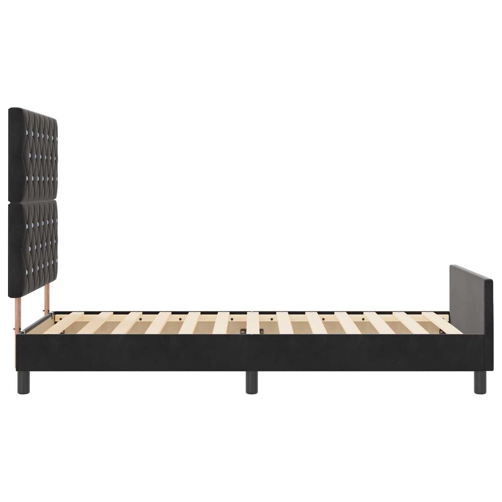 vidaXL Σκελετός Κρεβατιού με κεφαλάρι Μαύρο 100 x 200 cm Βελούδο