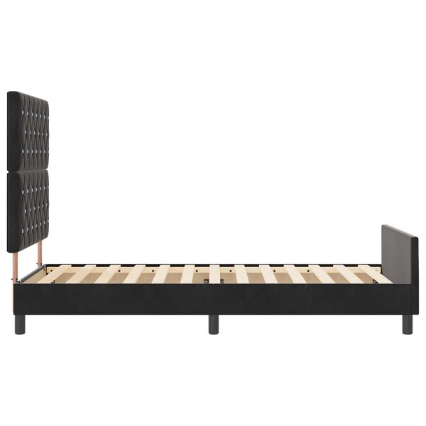 vidaXL Σκελετός Κρεβατιού με κεφαλάρι Μαύρο 100 x 200 cm Βελούδο