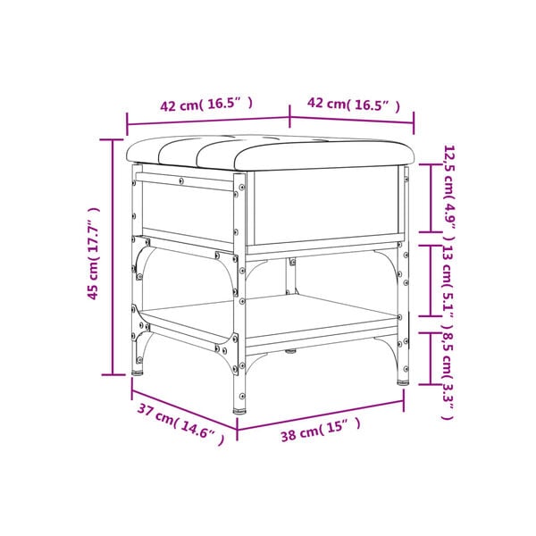 vidaXL Παπουτσοθήκη Καπνιστή Δρυς 42x42x45 εκ. από Επεξεργασμένο Ξύλο