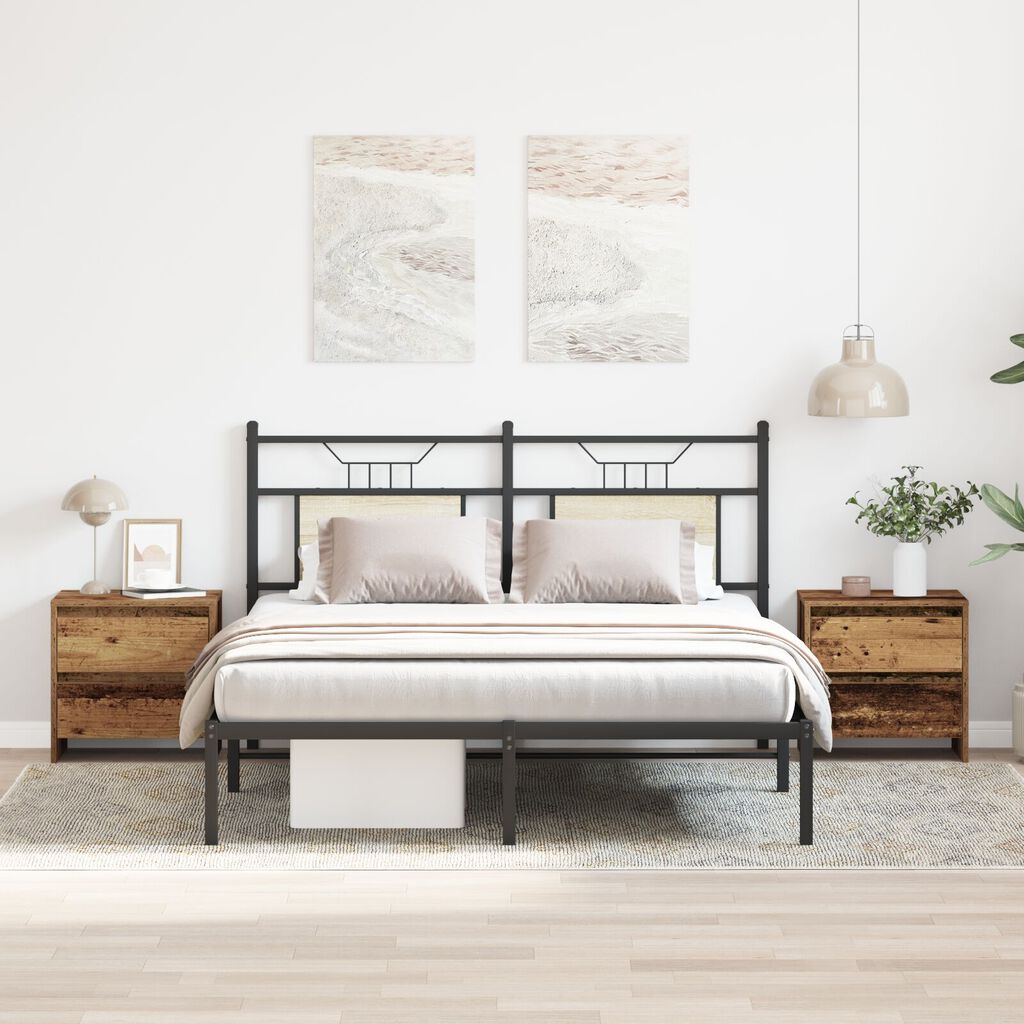 vidaXL Κομοδίνο 2 τεμ Παλιό Ξύλο 45x34x44,5 εκ Επεξεργασμένο Ξύλο
