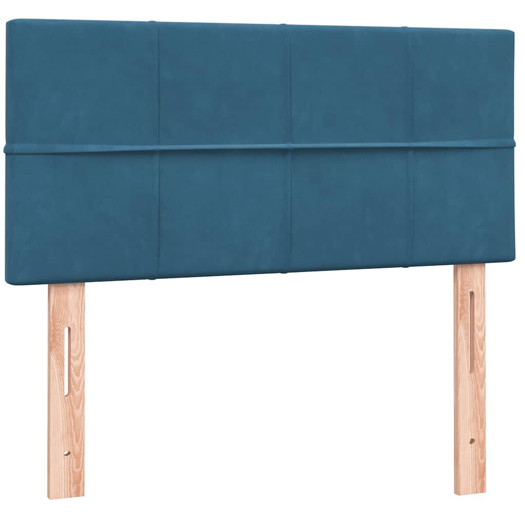 vidaXL Box Spring κρεβάτι με στρώμα σκούρο μπλε 80x210 εκ. Βελούδινο