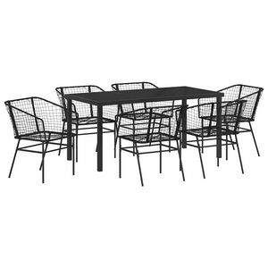 vidaXL &Sigma;έ&tau; &phi;&alpha;&gamma;&eta;&tau;&omicron;ύ &gamma;&iota;&alpha; &kappa;ή&pi;&omicron; 7 pcs &Mu;&alpha;ύ&rho;&omicron; &sigma;&upsilon;&nu;&theta;&epsilon;&tau;&iota;&kappa;ό &rho;&alpha;&tau;ά&nu;