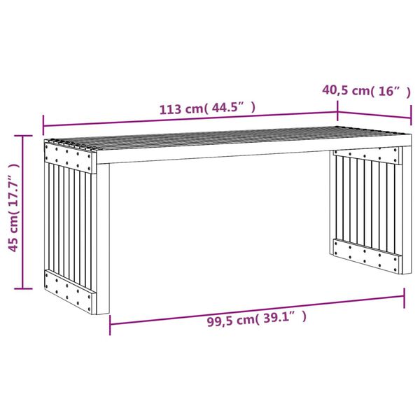 vidaXL Παγκάκι Κήπου Επεκτάσιμο 212,5x40,5x45 εκ. Μασίφ Ψευδοτσούγκα