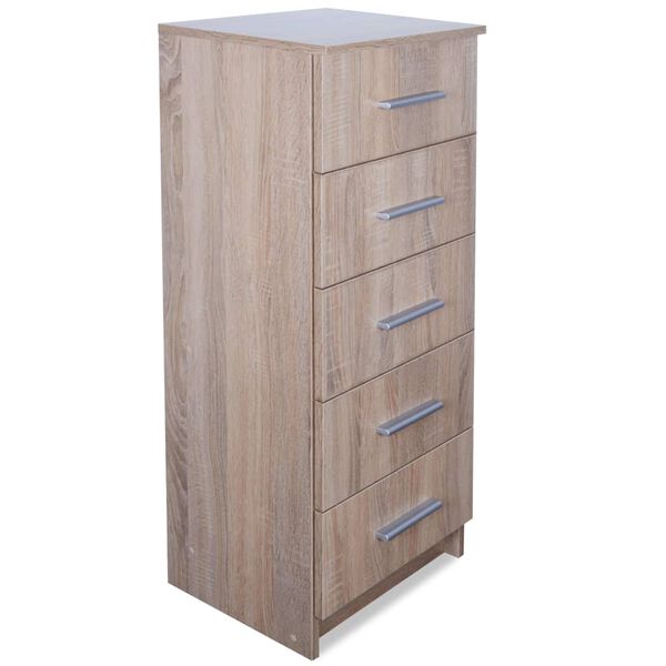 vidaXL Συρταριέρα Ψηλή Χρώμα Δρυός 41 x 35 x 106 εκ. από Μοριοσανίδα
