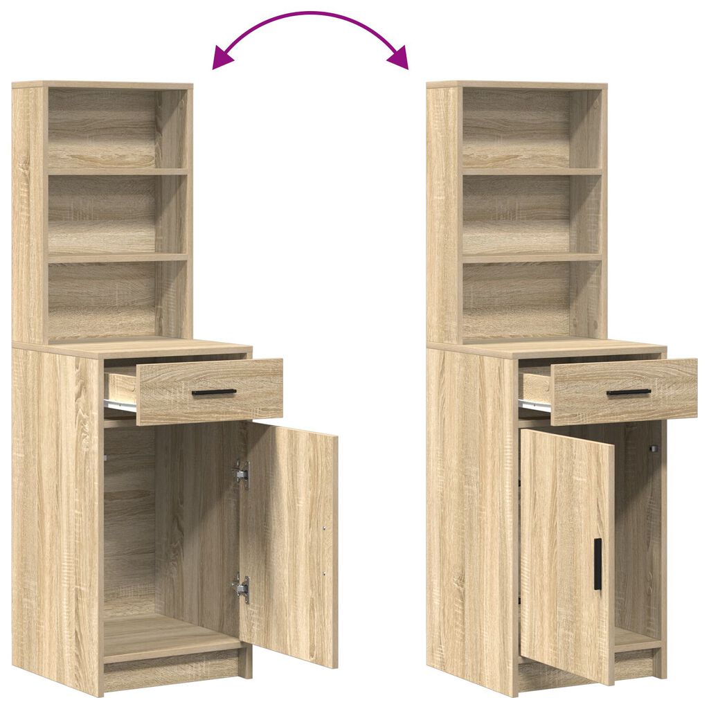 Σετ από Dressing Table 2 Τεμαχίων vidaXL με LED σε Σομόνα Δρυς