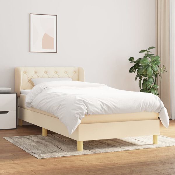 vidaXL &Kappa;&rho;&epsilon;&beta;ά&tau;&iota; Boxspring &mu;&epsilon; &Sigma;&tau;&rho;ώ&mu;&alpha; &Kappa;&rho;&epsilon;&mu; 80 x 200 &epsilon;&kappa;. &Upsilon;&phi;&alpha;&sigma;&mu;ά&tau;&iota;&nu;&omicron;