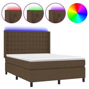 vidaXL &Kappa;&rho;&epsilon;&beta;ά&tau;&iota; Boxspring &mu;&epsilon; &Sigma;&tau;&rho;ώ&mu;&alpha; & LED &Sigma;&kappa;.&Kappa;&alpha;&phi;έ 140x200 &epsilon;&kappa; &Upsilon;&phi;&alpha;&sigma;&mu;ά&tau;&iota;&nu;&omicron;