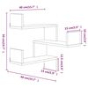 vidaXL Γωνιακή Ραφιέρα Τοίχου Γκρι Sonoma 40x40x50 εκ. Επεξεργ. Ξύλο