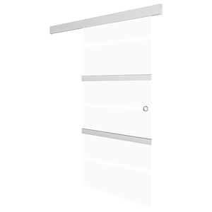 vidaXL Συρόμενη Πόρτα Ασημί 76 x 212 εκ. από Γυαλί ESG / Αλουμίνιο