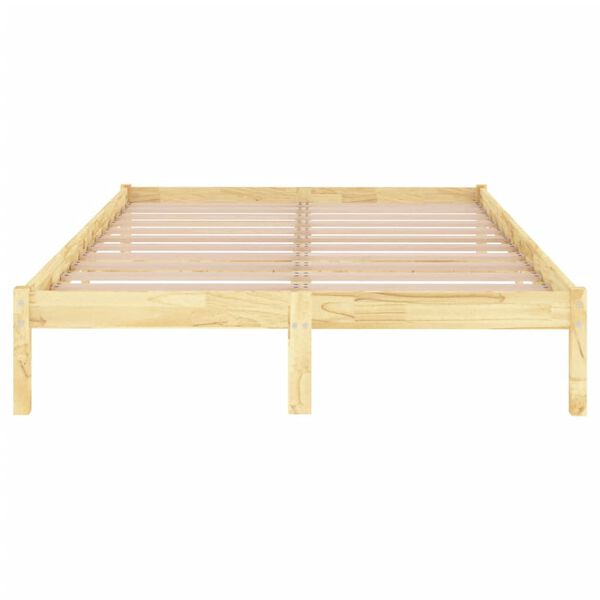 vidaXL Πλαίσιο Κρεβατιού 135 x 190 εκ. από Μασίφ Ξύλο Double