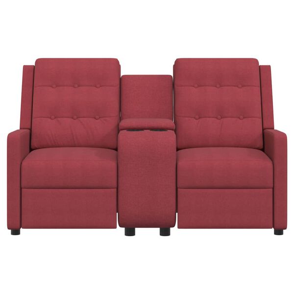 vidaXL Πολυθρόνα Μασάζ Διθέσια Ανακλινόμενη & Ποτηροθήκη Μπορντό