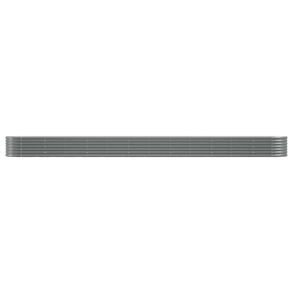 vidaXL Ζαρντινιέρα Γκρι 512x80x36 εκ. Ατσάλι με Ηλεκτρ. Βαφή Πούδρας