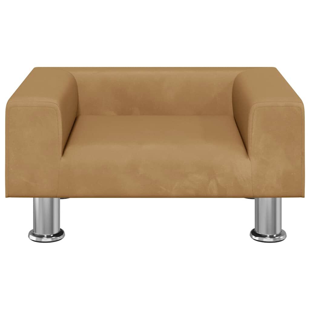 vidaXL Κρεβάτι Σκύλου Καφέ 50 x 40 x 26,5 εκ. Βελούδινο