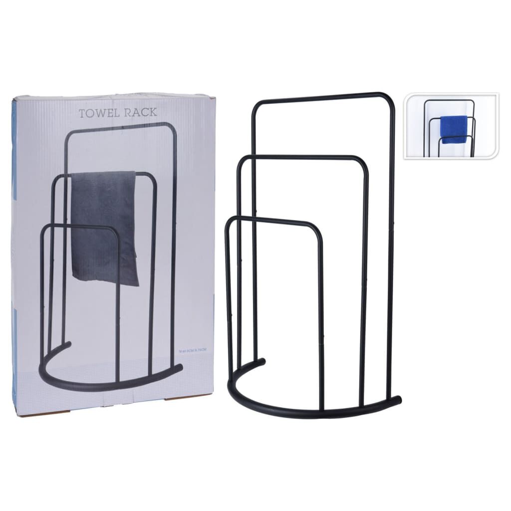Bathroom Solutions Κρεμάστρα για Πετσέτες Μαύρη 49,5x75 εκ. Μεταλλική