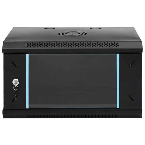 vidaXL Ντουλάπα δικτύου με αποθήκευση Μαύρο 53 x 45 x 30 εκ Ατσάλι