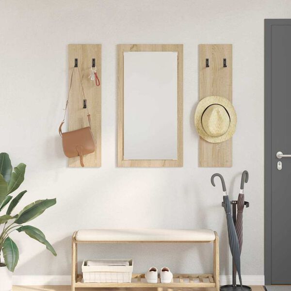 vidaXL Τοίχου Κρεμάστρα Επιτοίχιο Sonoma Δρυς 96 x 1.5 x 90 εκ