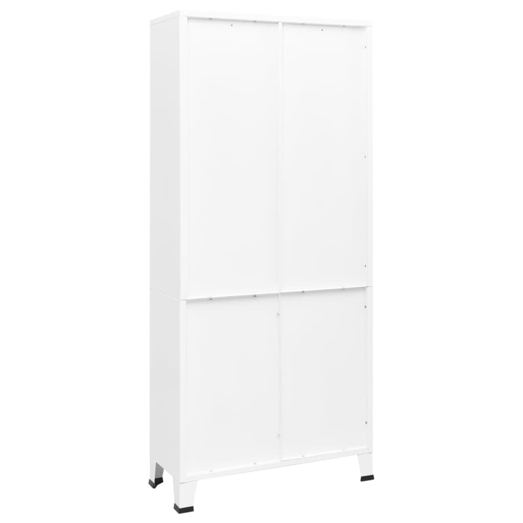 vidaXL Βιομηχανική Βιβλιοθήκη Λευκή 80 x 32 x 180 εκ. Ατσάλινη