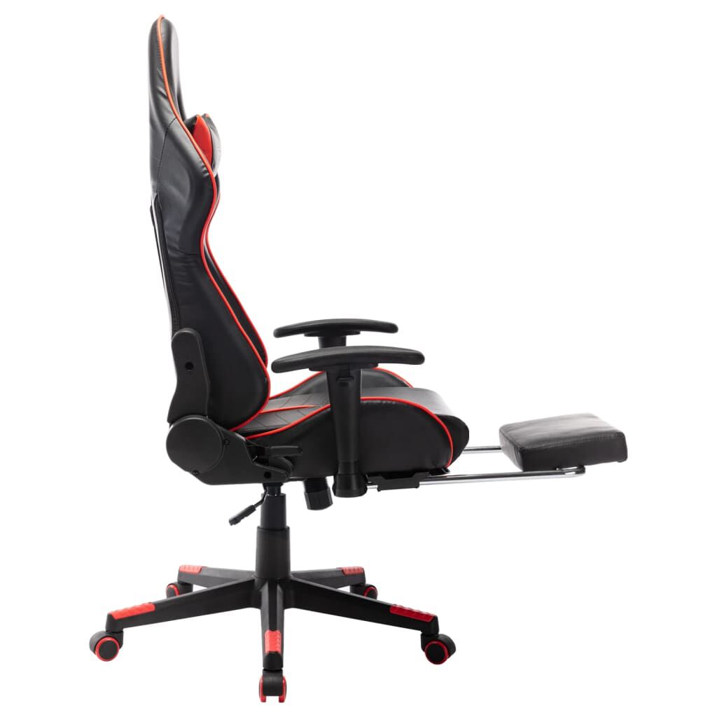 vidaXL Καρέκλα Gaming με Υποπόδιο Μαύρο / Κόκκινο από Συνθετικό Δέρμα