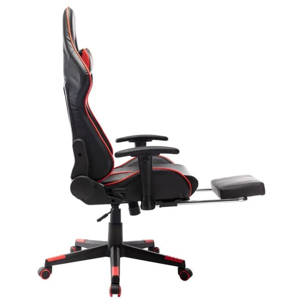 vidaXL Καρέκλα Gaming με Υποπόδιο Μαύρο / Κόκκινο από Συνθετικό Δέρμα