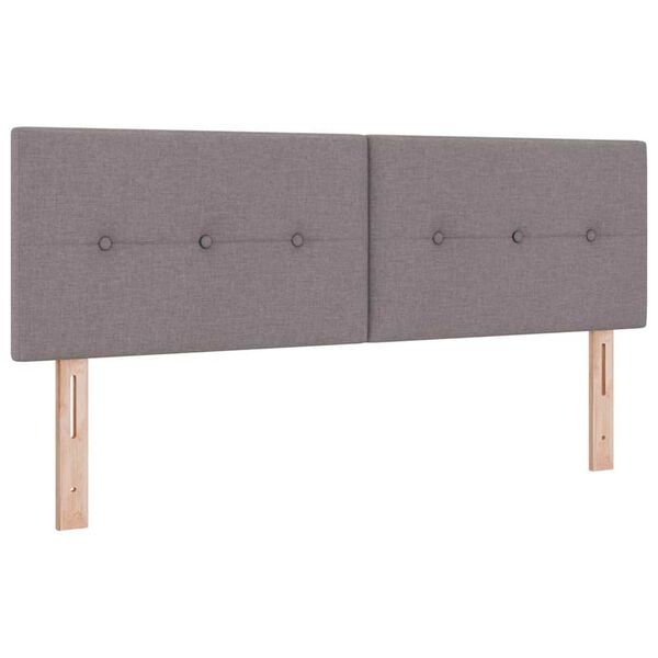 vidaXL Κρεβάτι box spring με στρώμα Taupe 140 x 200 cm ύφασμα