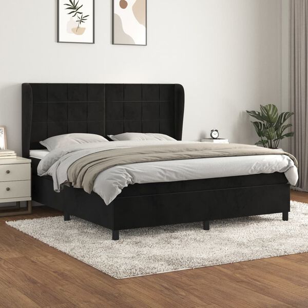 vidaXL &Kappa;&rho;&epsilon;&beta;ά&tau;&iota; Boxspring &mu;&epsilon; &Sigma;&tau;&rho;ώ&mu;&alpha; &Mu;&alpha;ύ&rho;&omicron; 180x200 &epsilon;&kappa;. &Beta;&epsilon;&lambda;&omicron;ύ&delta;&iota;&nu;&omicron;