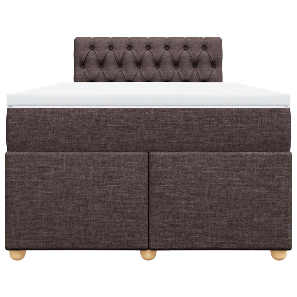 vidaXL Κρεβάτι Boxspring με Στρώμα Σκούρο Καφέ 120x190 εκ Υφασμάτινο