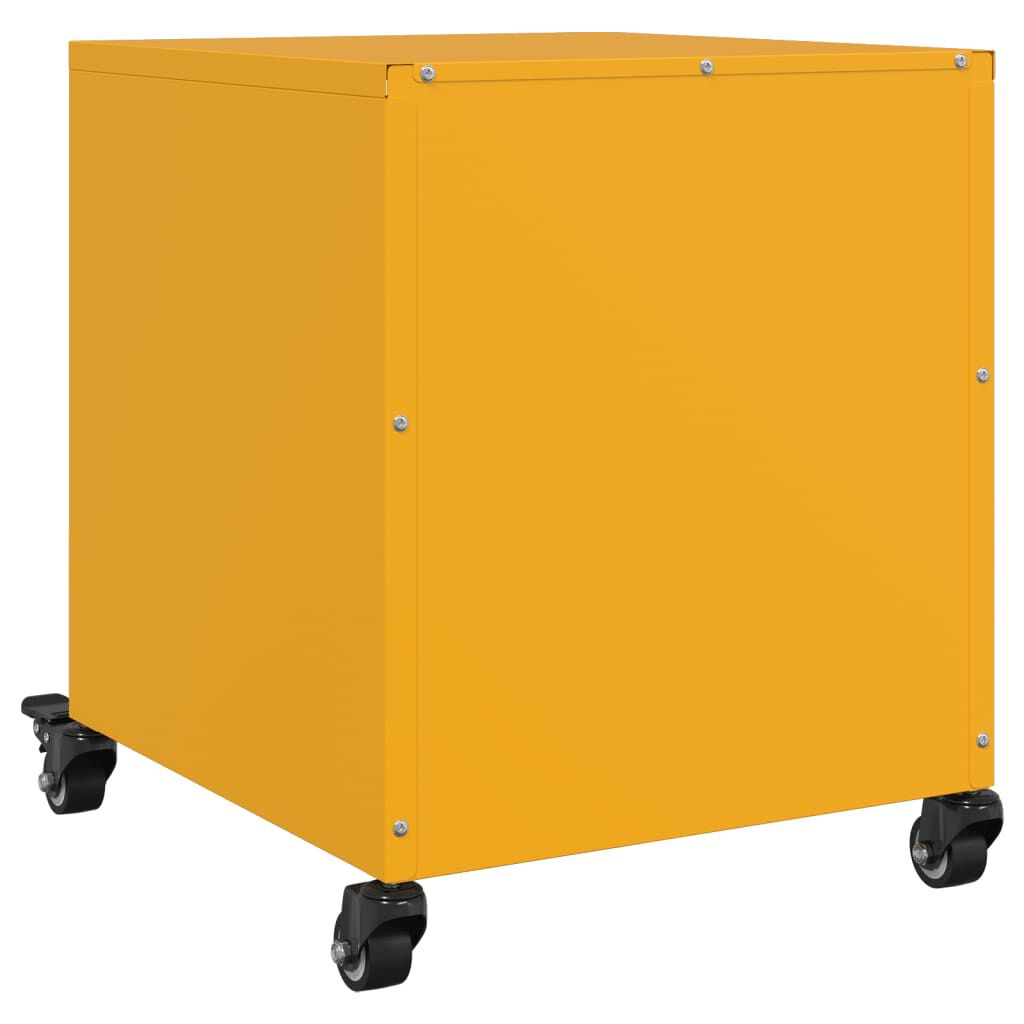 vidaXL Κομοδίνο Μουσταρδί 36x39x43,5 εκ. από Χάλυβα