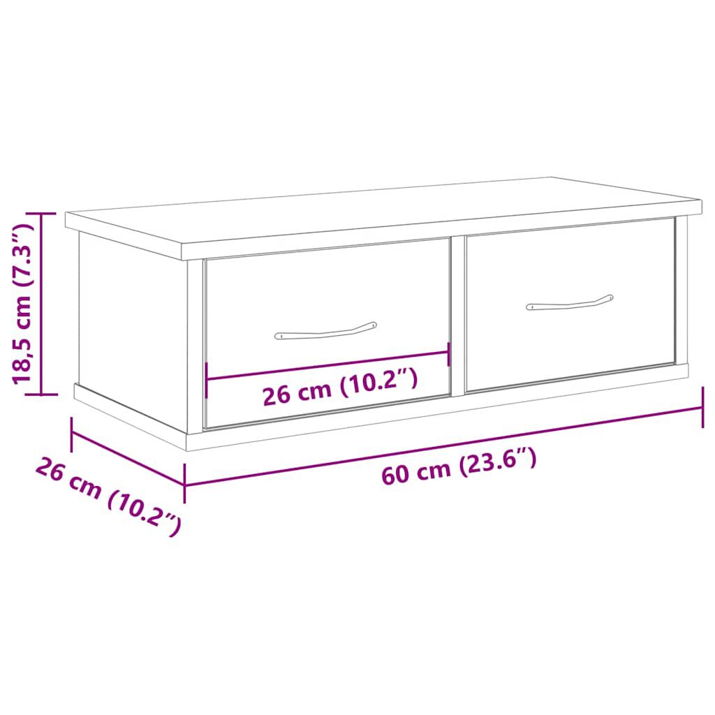 ντουλάπι τοίχου vidaXL Παλιό ξύλο 60x26x18,5 cm Κατασκευασμένο ξύλο