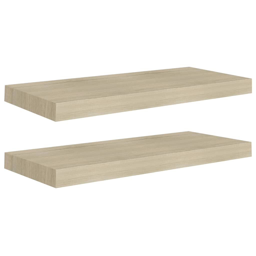 vidaXL Ράφια Τοίχου 2 τεμ. Χρώμα Δρυός 60x23,5x3,8 εκ. MDF