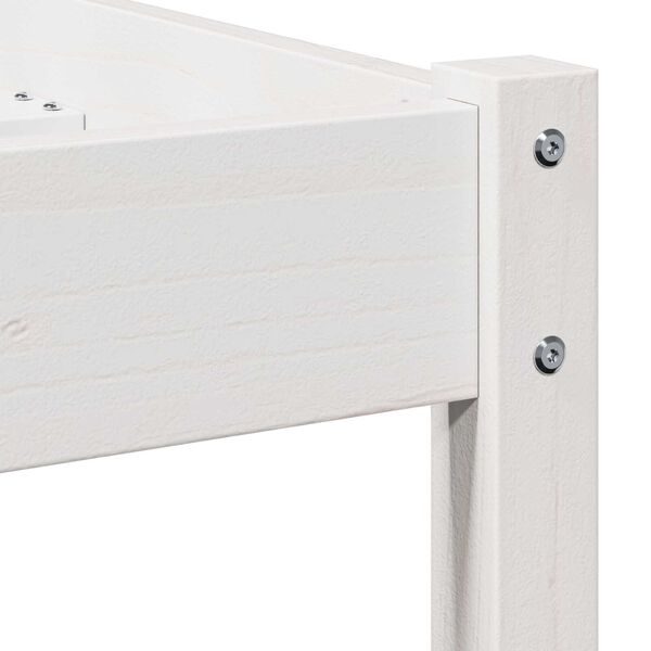 vidaXL Κρεβάτι με κεφαλάρι Λευκό 210 x 180 cm Μασίφ ξύλο πεύκου