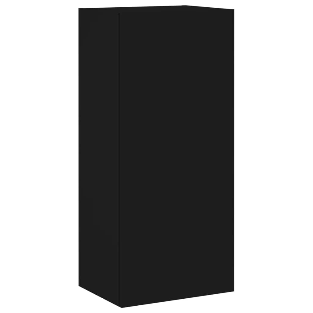 vidaXL Έπιπλο Τοίχου Τηλεόρασης Μαύρο 40,5x30x90 εκ. Επεξ. Ξύλο