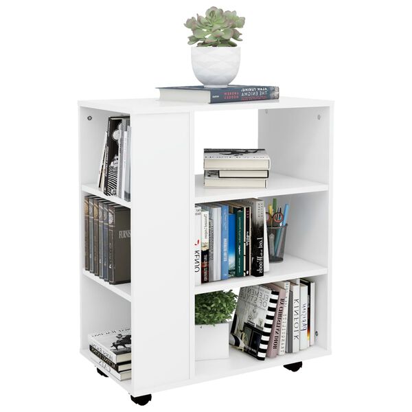 vidaXL Ντουλάπι Τροχήλατο Λευκό 60 x 35 x 75 εκ. από Επεξ. Ξύλο