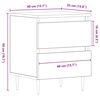 vidaXL Κομοδίνο Μαύρη δρυς 40 x 35 x 50 εκ. Επεξεργασμένο ξύλο