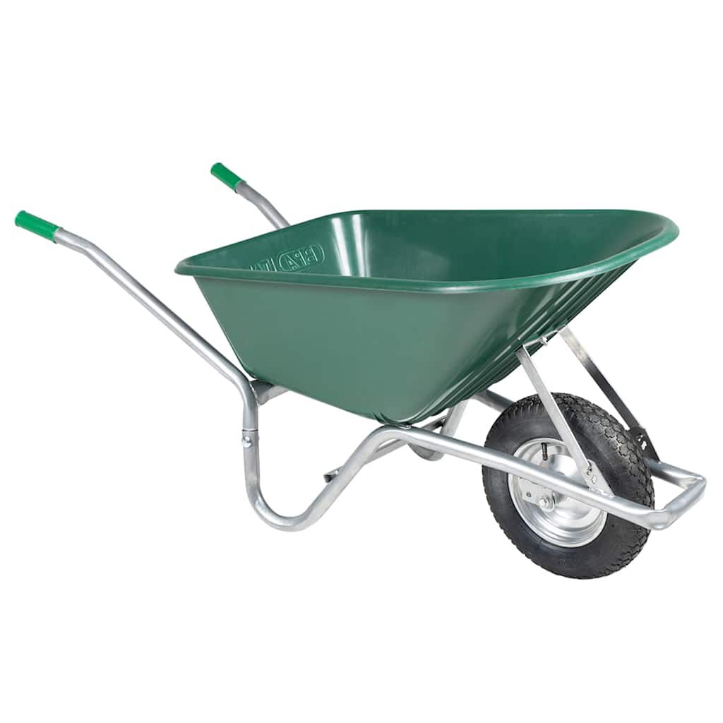 vidaXL Καροτσάκι πράσινο 90 L 150 kg από γαλβανισμένο χάλυβα πλαστικό