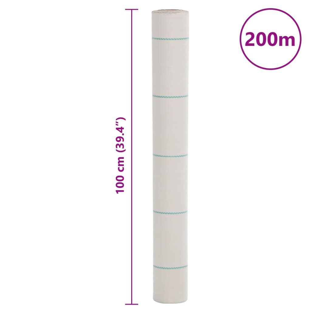 vidaXL Μεμβράνη Εδαφοκάλυψης Λευκή 1x200 μ. από Πολυπροπυλένιο