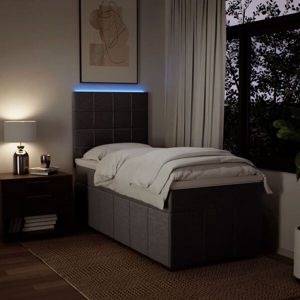 vidaXL Κρεβάτι Boxspring με Στρώμα Taupe 80x200 εκ. Υφασμάτινο