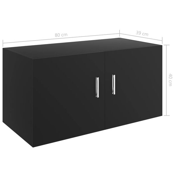 vidaXL Ντουλάπι Επιτοίχιο Μαύρο 80 x 39 x 40 εκ. από Επεξ. Ξύλο