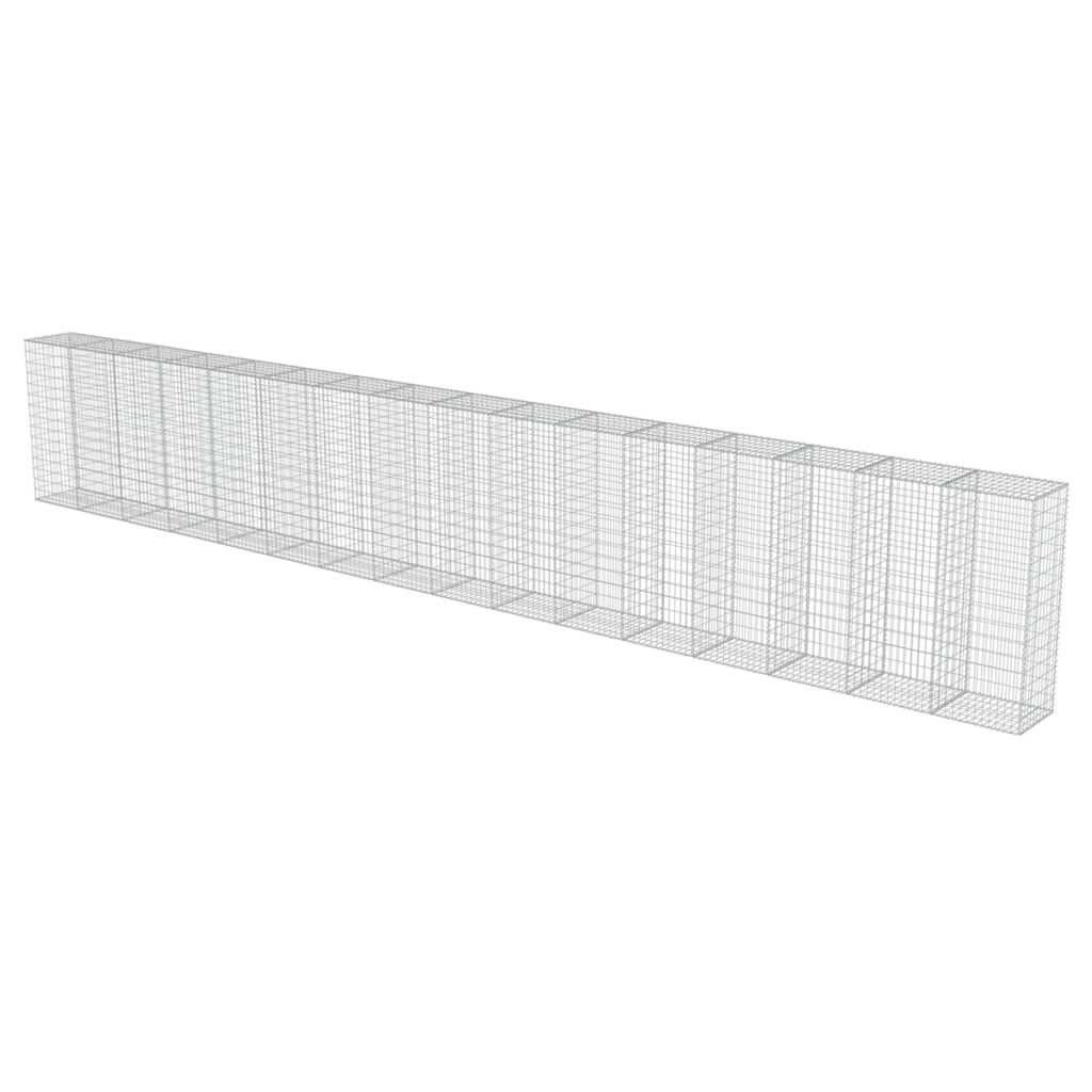 vidaXL Συρματοκιβώτιο Τοίχος 900x50x150 εκ. Γαλβαν.Χάλυβας + Καλύμματα
